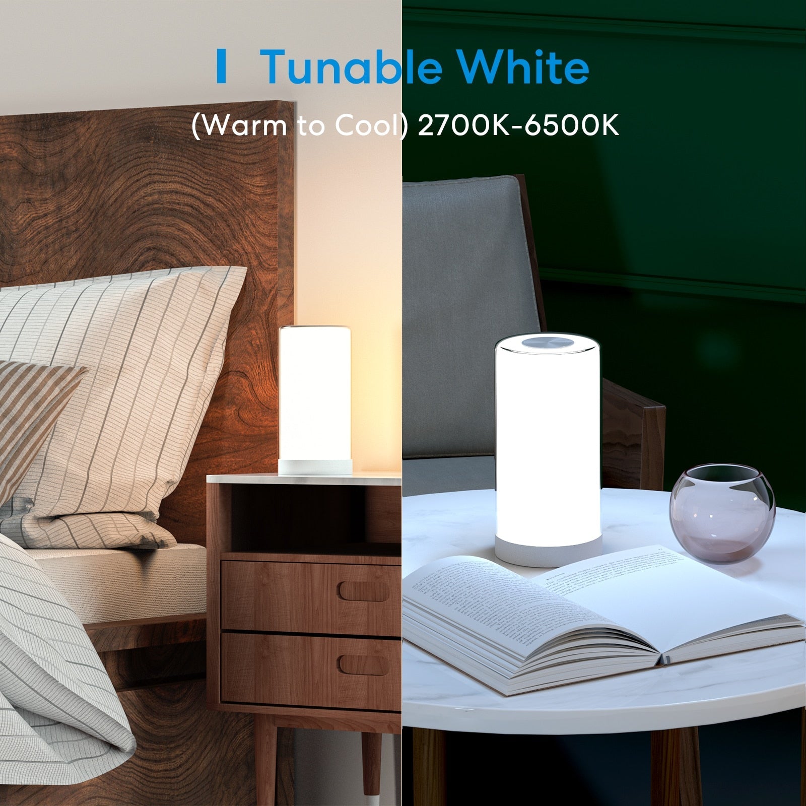 Meross HomeKit Smart Table Lamp RGBWW LED Wi-Fi Night Lamp 6W Touch Sensor Dimmable Bedside Light Support Alexa Google Assistant - beunik