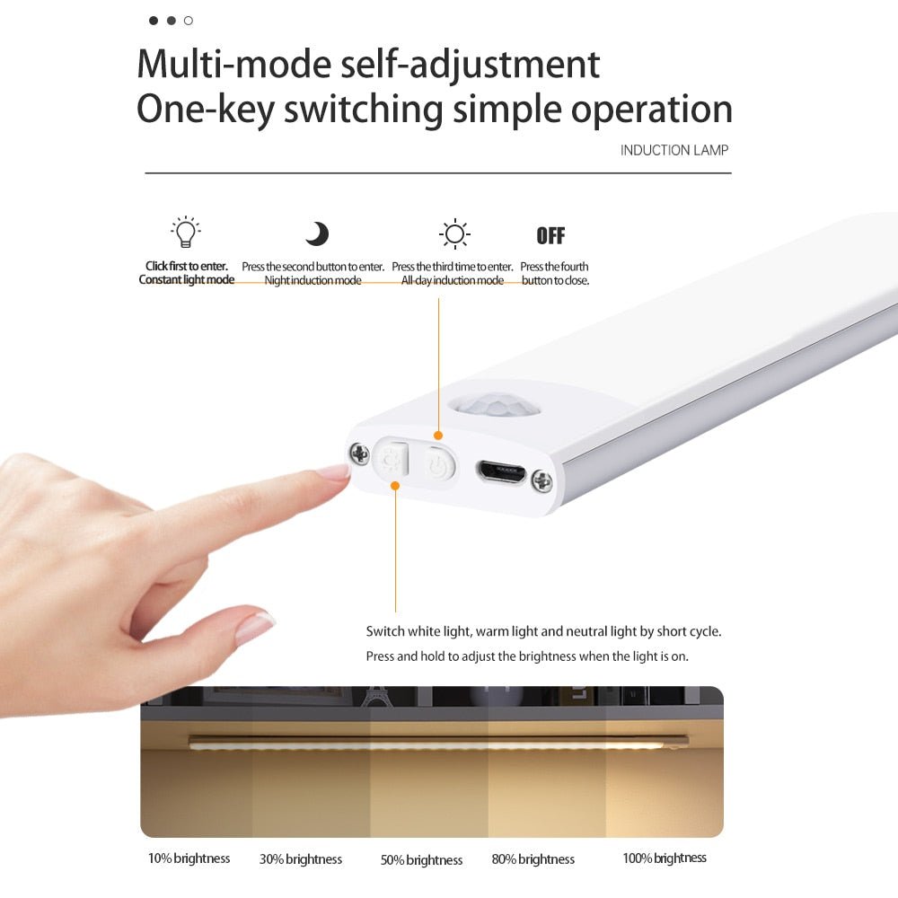 Motion Sensor Light Wireless USB Under Cabinet Light - beunik