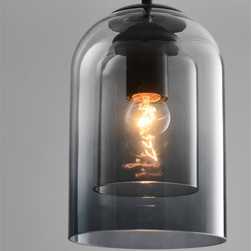 Nordic Pendant Light Postmodern Double Glass Hanglamp Fixtures - beunik