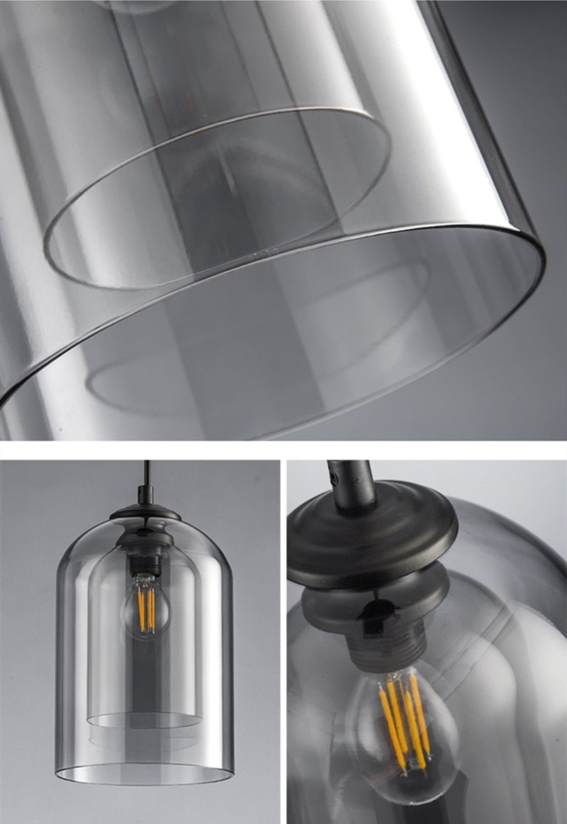 Nordic Pendant Light Postmodern Double Glass Hanglamp Fixtures - beunik