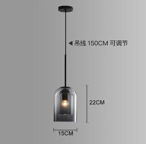 Nordic Pendant Light Postmodern Double Glass Hanglamp Fixtures - beunik