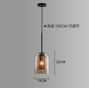 Nordic Pendant Light Postmodern Double Glass Hanglamp Fixtures - beunik