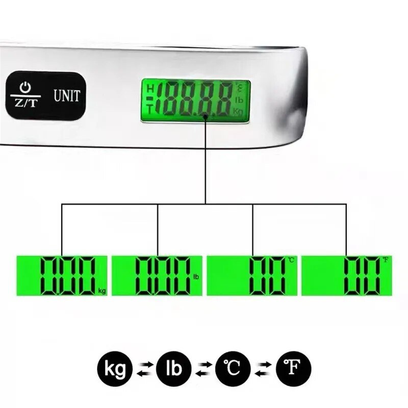 Portable Scale Digital LCD Display 110lb/50kg Electronic Luggage - beunik