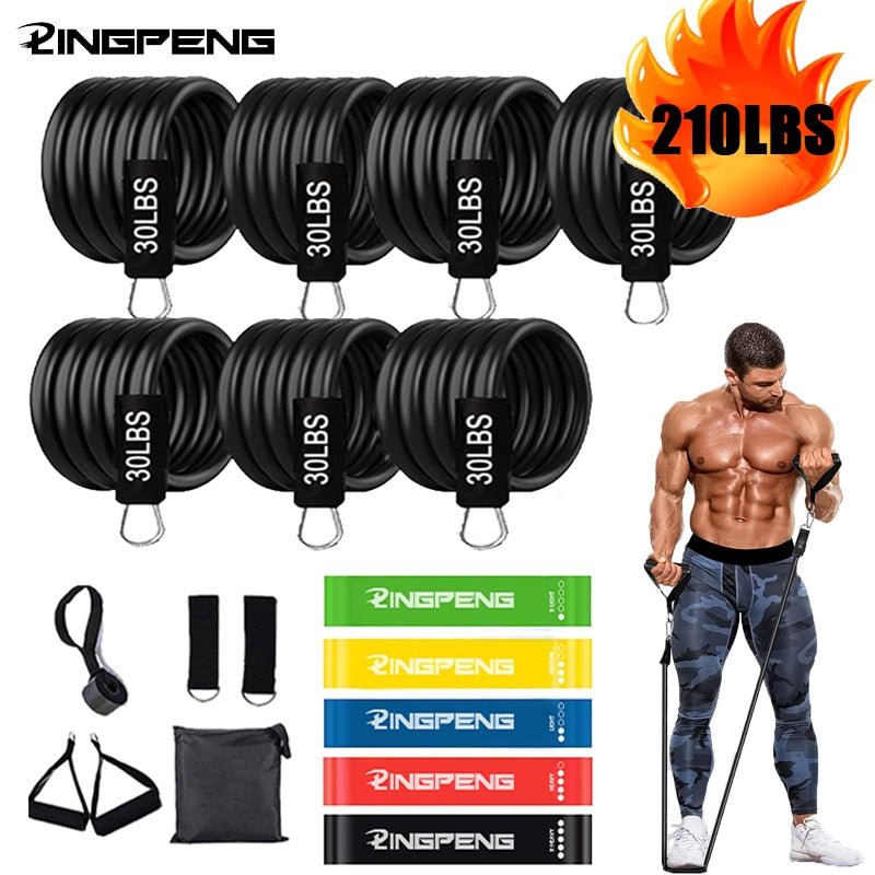 Resistance Bands Set 7 Piece Exercise Band Portable Home Gym - beunik