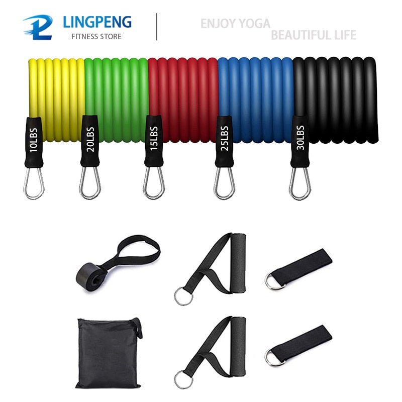 Resistance Bands Set 7 Piece Exercise Band Portable Home Gym - beunik