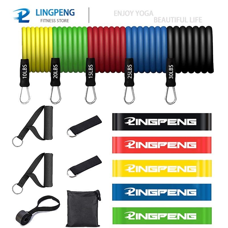 Resistance Bands Set 7 Piece Exercise Band Portable Home Gym - beunik