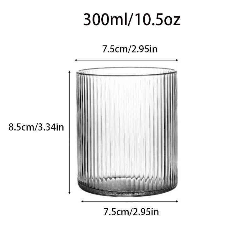 Ripple Whisky Glass Vertical Lines Drinking Glass - beunik