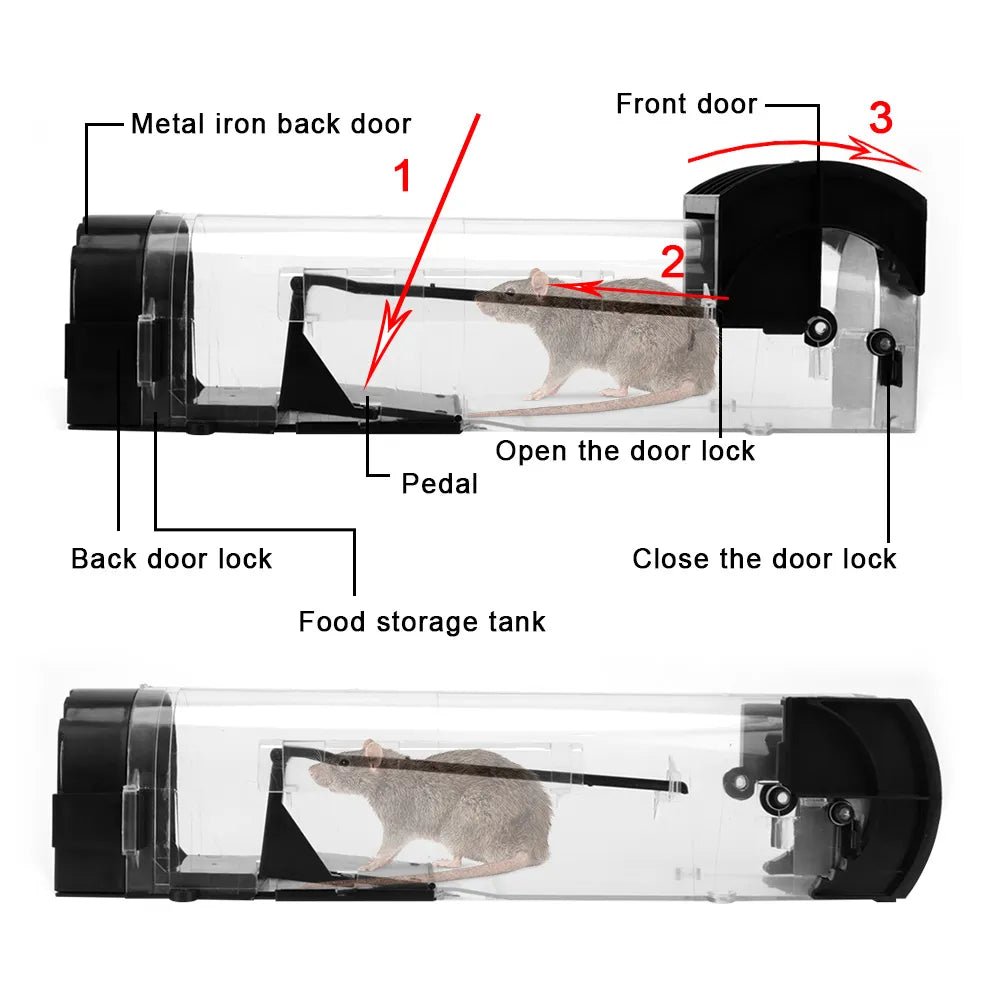 Safe Firm Humane Reusable Plastic Rodents Trap - beunik