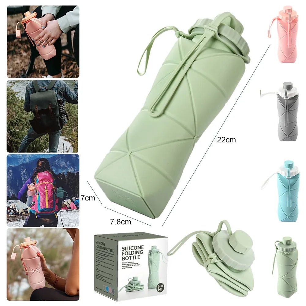 Silicone Foldable Water Bottle 600ML - beunik