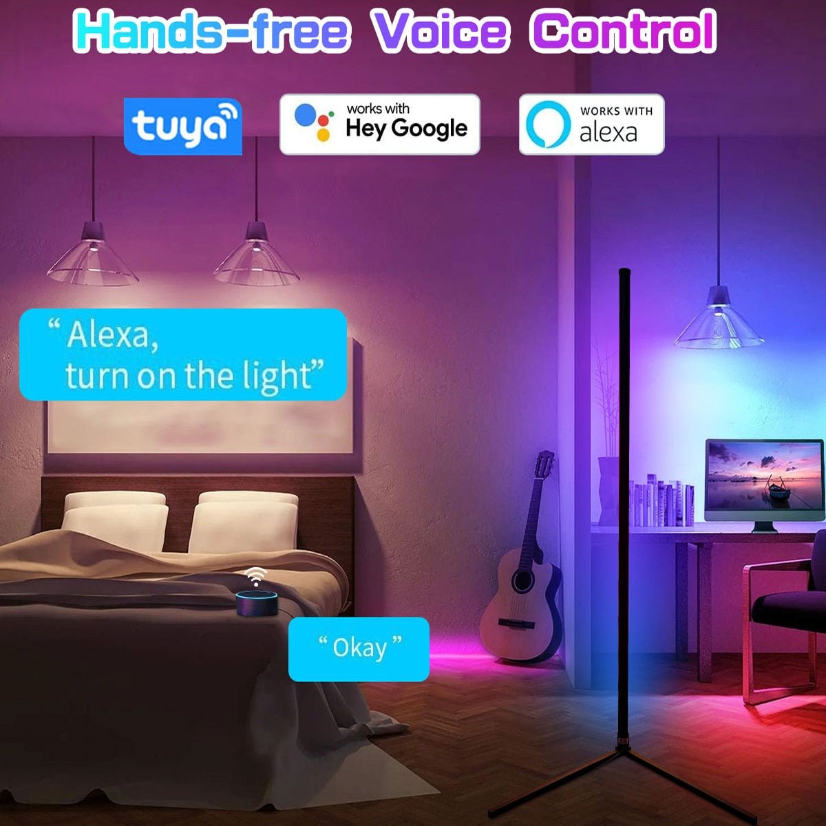 Smart RGB Corner LED Light (15.7 / 63 inch) - beunik