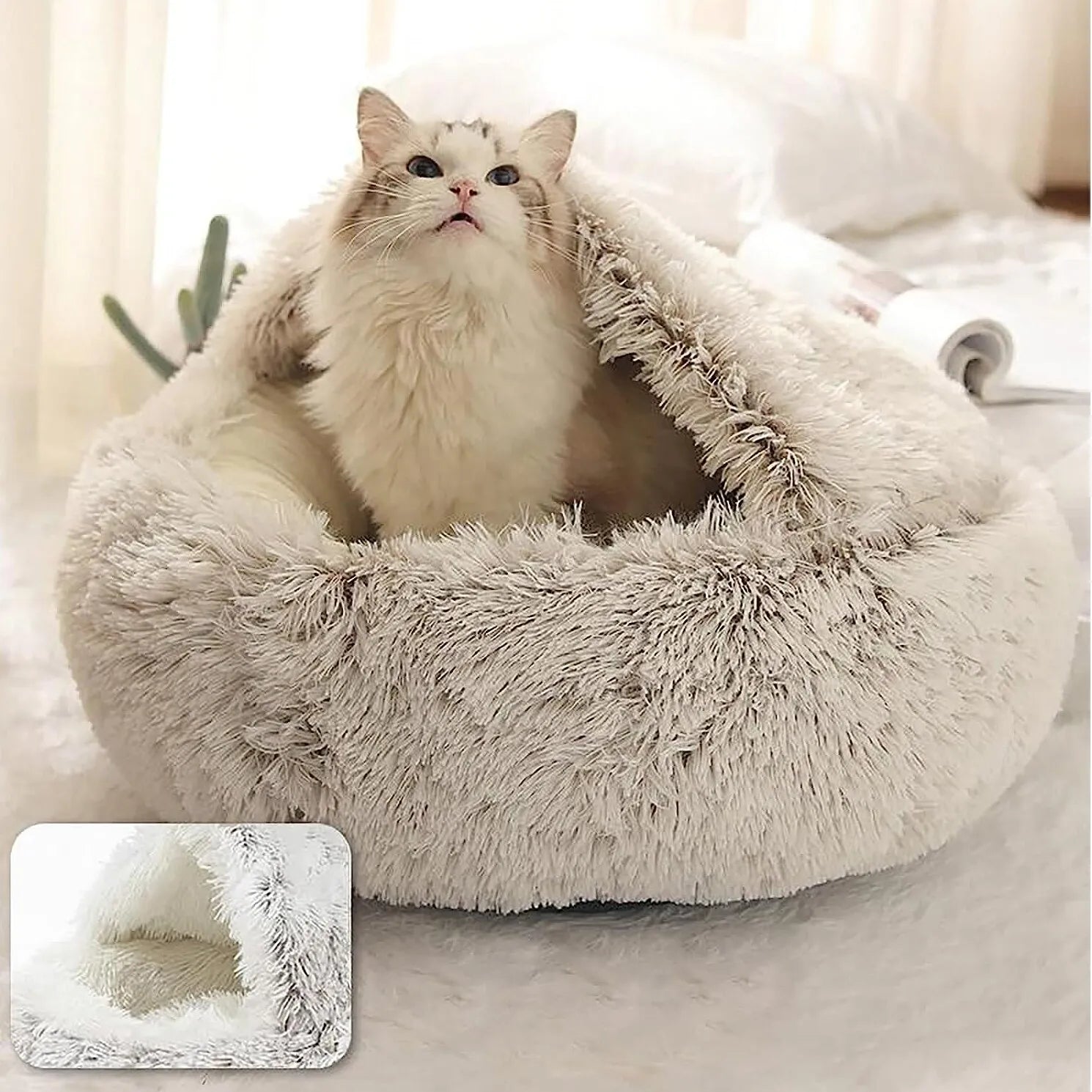 Soft Plush Round Pet Bed - beunik