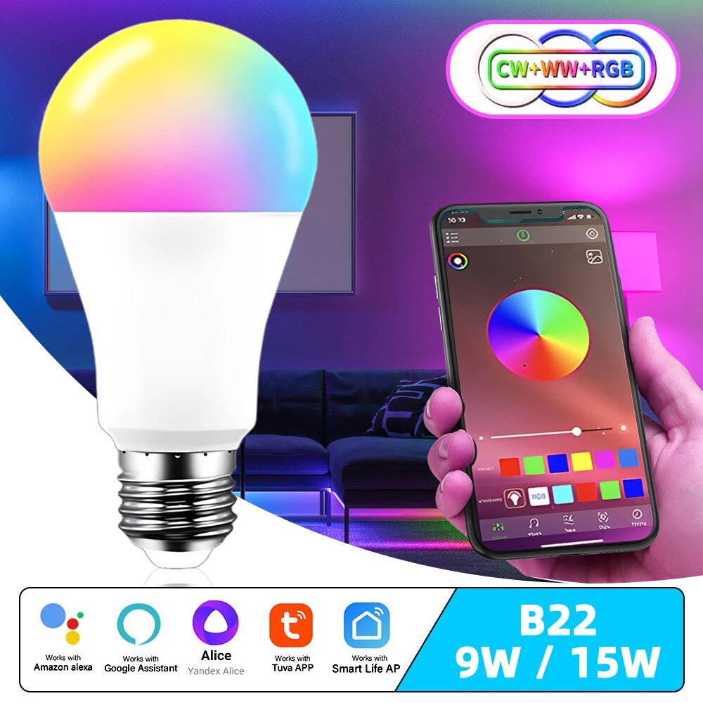 Tuya WiFi E27 B22 Smart Dimmable Bulb - beunik