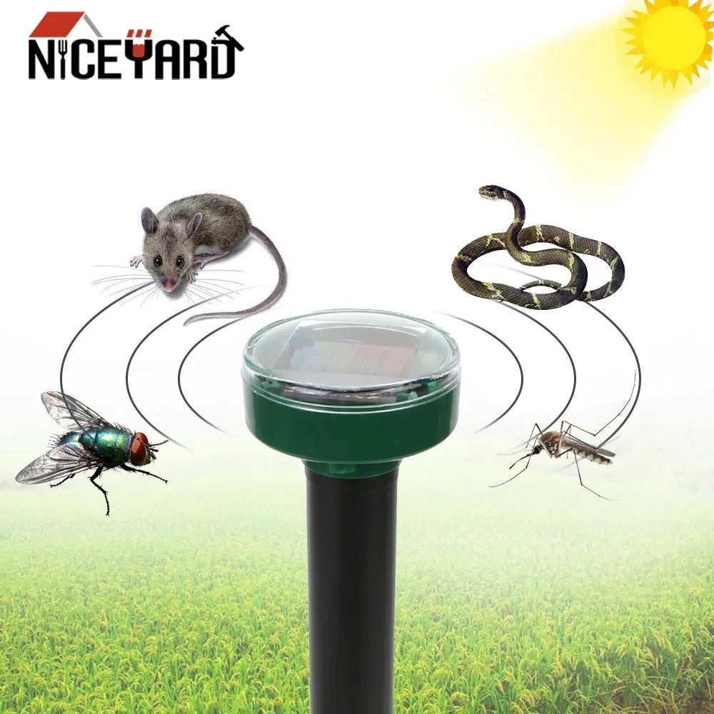 Ultrasonic Sonic Mouse Mole Pest Repellent Solar Trap Spike - beunik