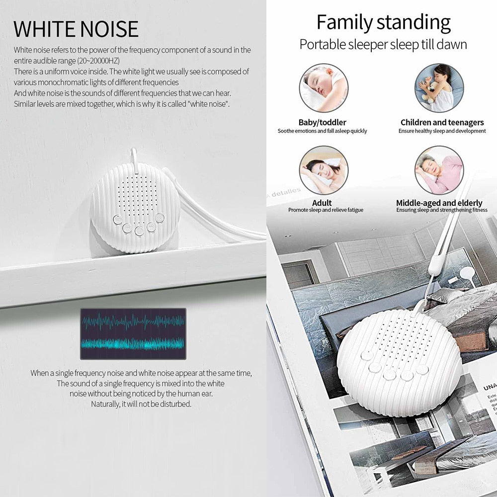 White Noise Sound Machine Portable - beunik